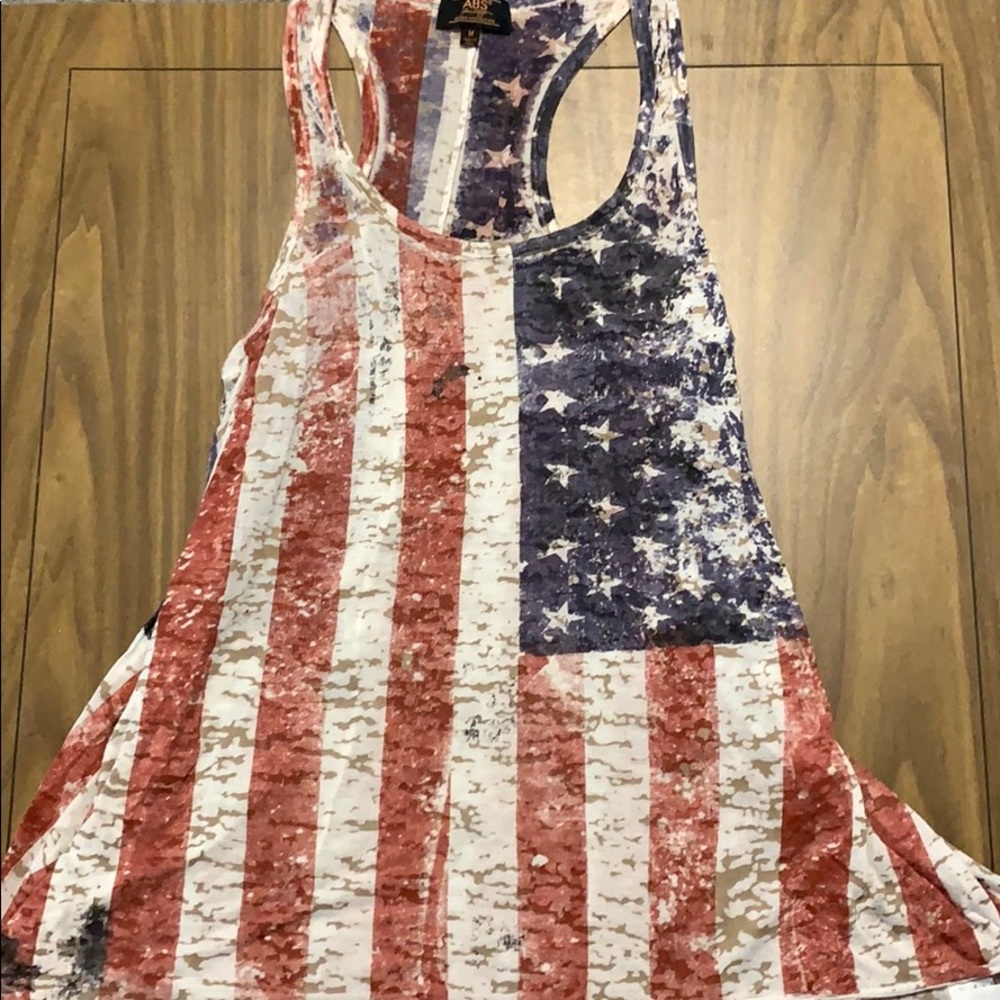 American flag burnout tank